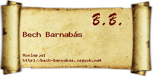 Bech Barnabás névjegykártya